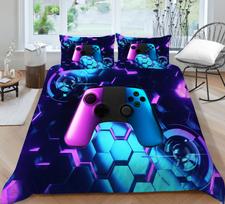 3D Game Controller Pattern Home Bedding Set, Bedroom Bedding and Pillowcase AU/US/EU Full Size Bedding Home Decoration Baby 100x135cm