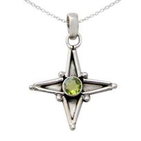 Natūralus peridoto brangakmenis 925 svarų sterlingų sidabras Rankų darbo dizainerio žvaigždės karoliai moterims Vestuvinė dovana Papuošalas 18 Inch gray