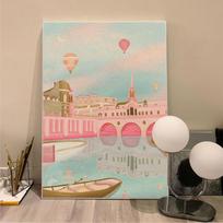 Rožinė katedra Maskvos miesto paplūdimio turizmo plakatas siena meno drobė Spausdinti paveikslėlį Nordic Bar Living Room Namų dekoravimo freska 21X30cm No Frame beige