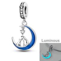 Luminous Charms Beads 925 Silver Constellations Firefly Jellyfish Bulb Star Moon  Dangle Fit Original Fasion Bracelet Jewelry