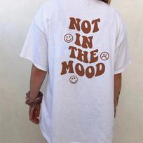 Women T-Shirts NOT IN THE MOOD Shirts Cute Smiley Face Shirt Be Happy Tee Trendy Positive Artistic Top S balta
