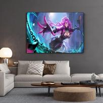 medžio masyvo rėmas HD grožis anime žaidimas fantazijos mergaitės HD spaudiniai drobė siena tapyba Moduliniai paveikslėliai namų dekoravimo plakatas gyvenamojo kambario rėmas 15*20cm(with frame) blue