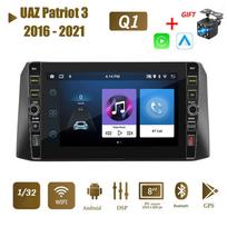 8 colių UAZ Patriot 3 2016–2021 su mygtuko rankenėle Android automobilinis radijas Multimedijos grotuvas Navigacija stereo GPS 2 Din Carplay 2+32GB 1+32GB