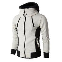 Vyriškos striukės su užtrauktuku plonos rudeninės vilnos paltai Bomber Striukė Šalikas Apykaklė Madingi gobtuvai Vyriški viršutiniai drabužiai Slim Fit Hoody L smėlis