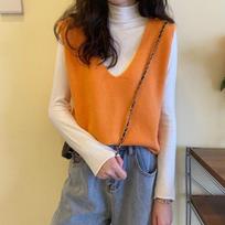 Hong Kong pullover knitted vest top sweater for women autumn and winter 2023 V-neck sleeveless vest sweater pullover female One Size