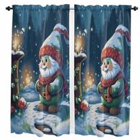 Christmas Dwarf Firefly Candlelight Retro Living Room The Bedroom Home Interior Room Decoration Drapes Kitchen Curtains 107cmX30cm