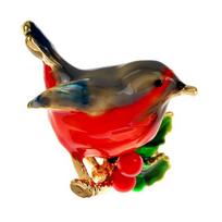 Naujos daugiaspalvės Robin Bird sagės smeigtukai Aukštos kokybės emaliuotos gyvūnų segės Draugams Kalėdų Naujųjų Metų papuošalai Dovanos black