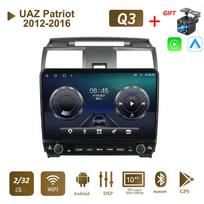 10 colių skirtas UAZ Patriot 2012-2016 su mygtuku rankenėle Automobilinis radijas Multimedija Carplay 2Din Stereo Audio Android Video 2+32GB
