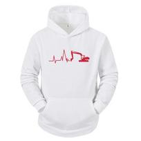 New Winter Excavator Hoodies Unisex Long Sleeve Cotton Heartbeat of Excavator Sweatshirts Unisex Clothing Oversized Hoodie Sweatshirt L