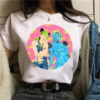 2021 m. nauji „Jojo Bizarre Adventure“ marškinėliai, moteriški Japonijos anime, vasaros geriausi marškinėliai „Auksiniai patyrimo ladybug“ marškinėliai laisvalaikio hiphopo unisex L white
