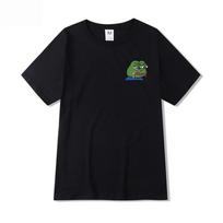 Summer Unisex T-Shirt Sad Frog Unisexs Clothing Printed Funny T Shirts Casual Short Sleeve Tops Cotton Tee Shirt For Unisex Loose Tshirt L gray
