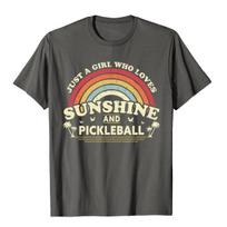 Pickleball Shirt. A Girl Who Loves Sunshine And Pickleball T-Shirt Cottonized Tees Funny Unisexs Top T-Shirts Normcore L