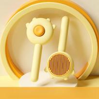 Cat comb, comb brush, cat specific dog hair comb, long hair cleaning, cat hair removal tool, pet use geltona
