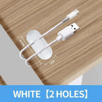 Cable Manager Silica Gel Flexible USB Winder Desktop Storage Use Keyboard Headset Cable Holder Organizer Headphone Stand White 2 holes