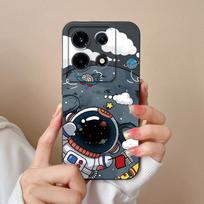 Skirta Itel A60s A04 A05s Tecno Camon 20 Pro Infinix Note 30 Pro VIP Zero 30 dėklo dangtelis Mielas astronautas minkštas silikoninis apvalkalas smūgiams atsparus matinis buferis Infinix GT 10 Pro gray