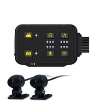Vaizdo įrašymo įrenginys motociklui DVR WiFi Pilno korpuso vandeniui atsparus prietaisų skydelio kamera 1080P Full HD Priekinis Galinis vaizdas Veiksmo kamera Žurnalas Įrašymo įrenginys No Card juoda