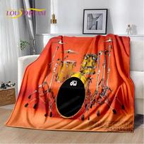 Būgnų rinkinys Muzikos būgnų rinkinys Instrumentai Minkštas pliušinis pledas, Flanelinis pledas Mesti pledą svetainei miegamajam lovai sofai iškylai vaikui 75x100cm (30x40inch) orange