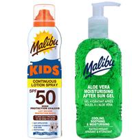 Malibu Mleczko in Aerosol for children SPF50 175ml + Aloe Gel after tanning 200ml