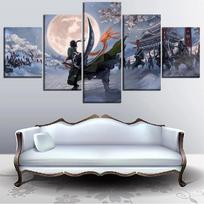 5 plokščių Anime paveikslai Roronoa Zoro Sienų menas Drobė HD Plakatai Paveikslai Namų dekoravimo reikmenys Svetainės dekoravimas 20x35cm*2  20x45cm*2  20x55cm*1 gray