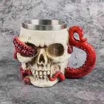 Nauji Viking 3D Skull alaus bokalai 304 Nerūdijančio plieno Naujovės kavos baro puodeliai Helovino dovanos
