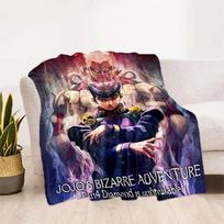 Jojo Anime Soft Plush Sofa Bed Throwing Cartoon Picnic Thin Blankets Modern Flannel Blanket Cover Gedruckt Bettdecke Geschenk 100cm x 150cm gray