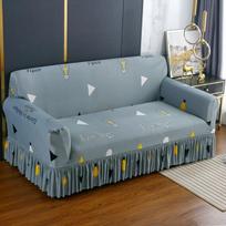 Nordic Flower Sofa Skirt Cover Stretch Spandex Sofa Cover For Living Room Armchair Slipcover Furniture Protector 1Pc 1-seat 90-140cm gray