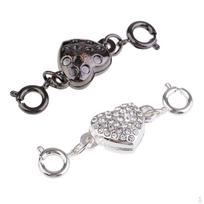2 Sets Black and Silver Rhine Heart for Jewelry Findings - 36 x 10mm / 1.42 0.39''