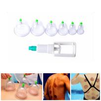 6 Chinese Healthy Body Cupping Magnet Massage Vacuum Suction Cup Set white