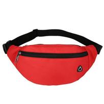 Unisex juosmens krepšys krūtinės krepšys Crossbody Bag Hip Waist Pack diržas piniginė Drobė raudona