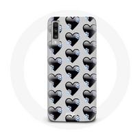 Coque Samsung Galaxy A70 Fond de coeurs noirs