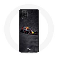 Coque Samsung Galaxy A12 Formule 1 Max Verstappen F1 noir rouge et jaune juoda