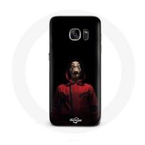 Coque pour Samsung Galaxy S6 Edge La casa de papel Masque Fond Noir