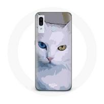 Coque pour samsung galaxy A40 Turc de van Chat oeil bleu et oeil jaune