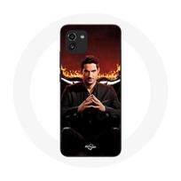 Dėklas - MANIACASE - Samsung Galaxy A03 - Juodas silikonas - Luciferio Morningstar raštas - Lankstus juoda