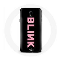 Coque pour Samsung Galaxy S5 Blink Fandom Blackpink Logo Rose Fond Noir