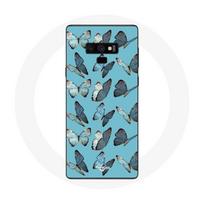 Case - Samsung - Galaxy Note 9 - Butterflies - Soft - Synthetic Protection mėlyna