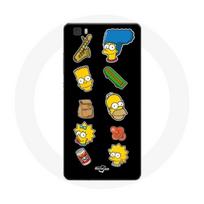 Coque pour Huawei P8 Les Simpson autocollants fond noir
