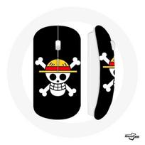 Souris Sans Fil One Piece Manga Tete de Mort Fond Noir