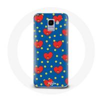 Coque pour Samsung Galaxy A6 2018 BTS Bangtan Garçons BT21 TATA de V Fond Bleu