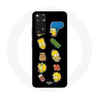 Coque pour Xiaomi Redmi Note 11S Les Simpson autocollants fond noir