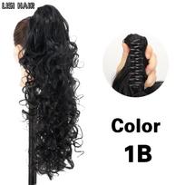 MERISIHAIR Sintetinis garbanotų nagų segtukas su uodega plaukų priauginimui surišimo perukas moterims pony uodegos plaukams 50cm black