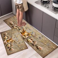 Virtuvė Grindų Kilimėlis Namai Balkonas Plaunamas Neslystantis kilimas Svetainė Miegamasis Kilimėlis prie lovos Geometrinis Vonios Įėjimo Kilimėlis 40cmx60cm 1pc black