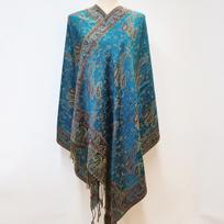 Paisley Rašto Dvigubo Sluoksnio Austas Pashmina Šalikas Apklotas Stolas 200*68cm povo mėlyna spalva