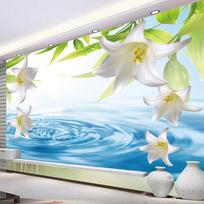 Nuotraukų tapetai 3D stereofoninės lelijos freskos Svetainės televizoriaus sofos miegamojo fono sienų tapetai 200 cm(W) x 140 cm(H)