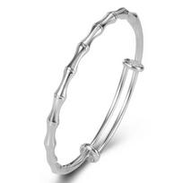 Childhood Sweetheart, New Chinese Style Bamboo Joint Sandblasting Couple Bracelet, Light Luxury, Niche Design, High-end and Versatile Bracelet Adjustable size white