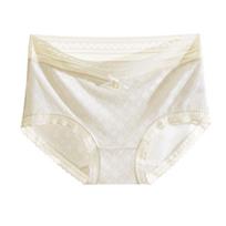 Panties Women's Mid-waist Lace Underwear Edge Antibacterial File Women's Panties Briefs L gray