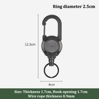 Outdoor Retractable Wire Rope Retractable Keychain Reel Retractable Key Chain With Steel Cable Key Ring Retractable Tool juoda