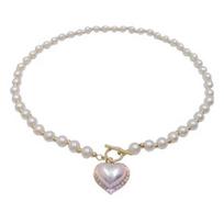 Pearl Choker karoliai Moteriški Dirbtiniai perlai Love Heart raktikaulio grandinė Megztinis karoliai Madingi aksesuarai bet kokiai progai balta