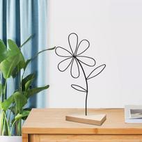 Dekoratyvinė gėlės statula Geležinė skulptūra Amatų reikmenys Stalo puošmenos Moderni tuščiavidurė 6 Petals gray