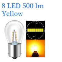 8 /16 3030 lustų LED P21w Ba15s Automobilio šviesa S25 1156 Automobilio atbulinės eigos posūkio signalo lemputė DRL balta 6000k 12v 24v black